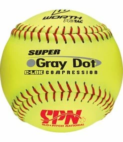 WORTH Yellow Gray Dot SPN Softball Ball (UN)